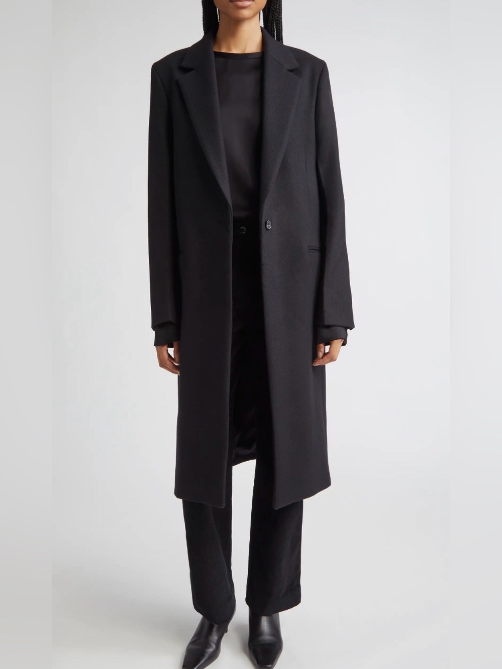 TOTEME Classic Black Coat Wool Blend Size 34 US 2